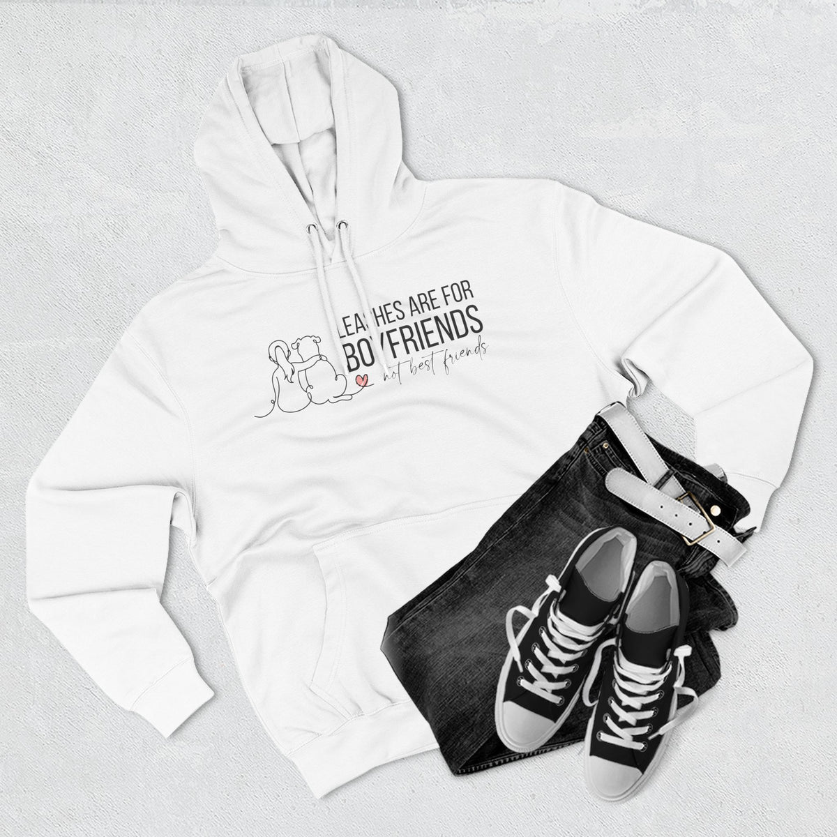 Hoodie — "Leashes Are for Boyfriends (Not Best Friends)" Cute Pet Lover Fleece Hoodie