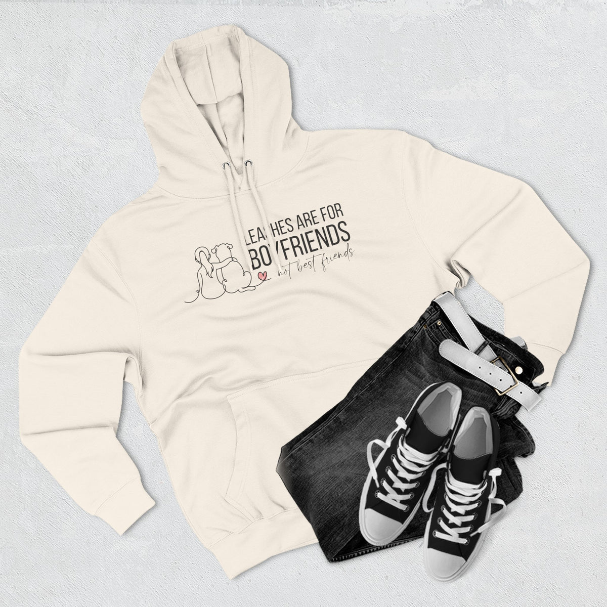 Hoodie — "Leashes Are for Boyfriends (Not Best Friends)" Cute Pet Lover Fleece Hoodie
