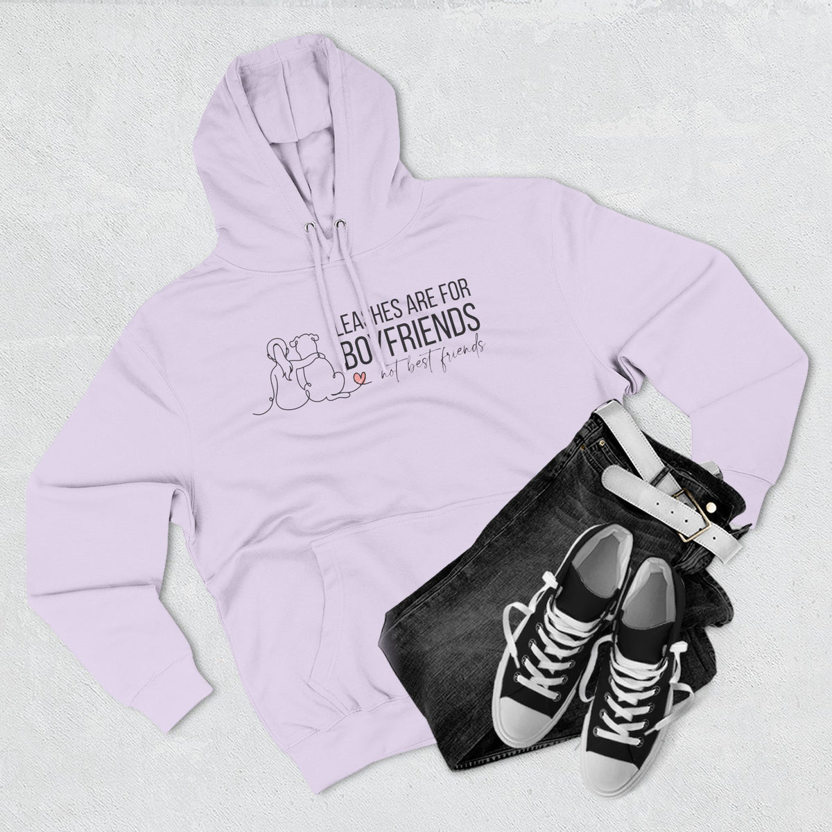 Hoodie — "Leashes Are for Boyfriends (Not Best Friends)" Cute Pet Lover Fleece Hoodie