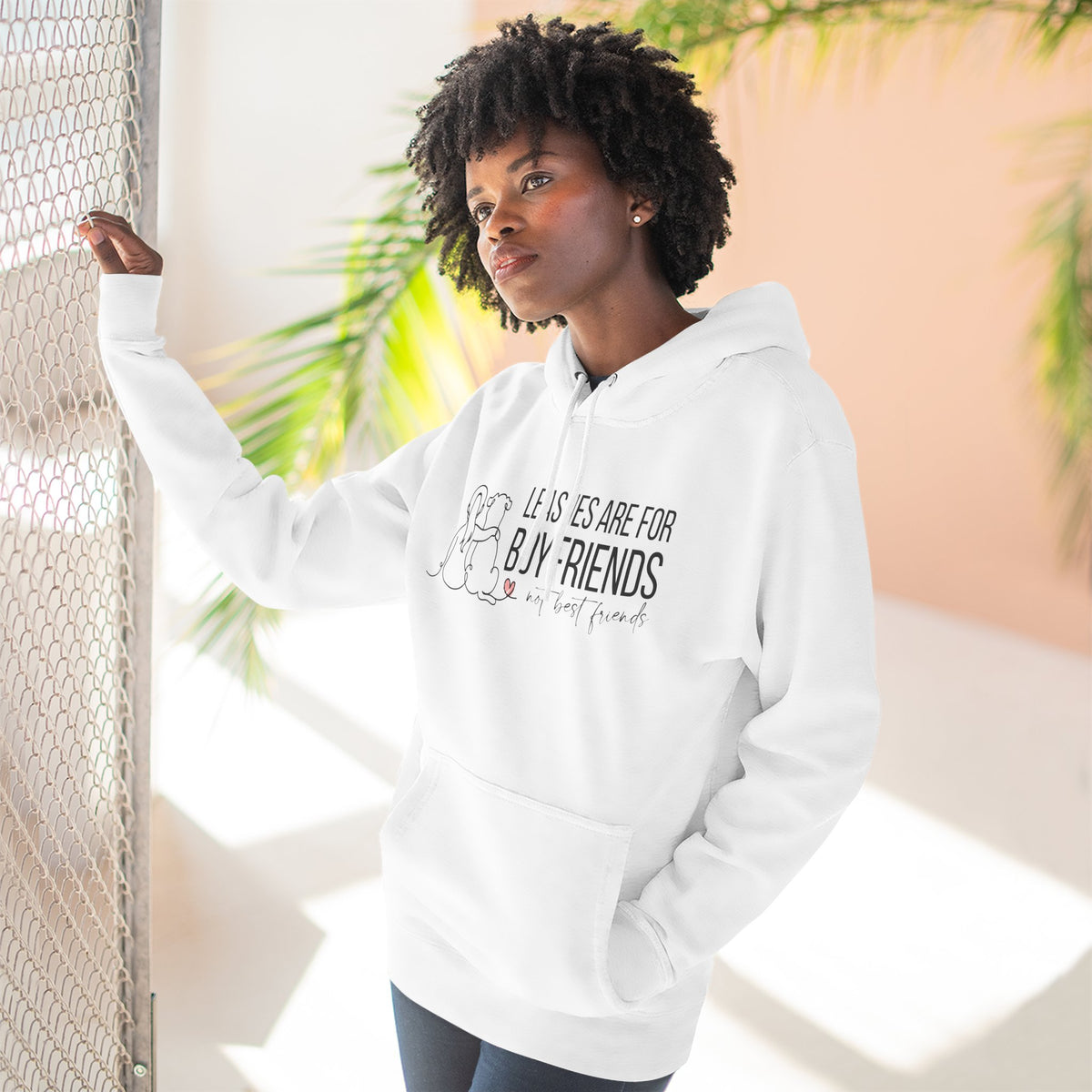 Hoodie — "Leashes Are for Boyfriends (Not Best Friends)" Cute Pet Lover Fleece Hoodie
